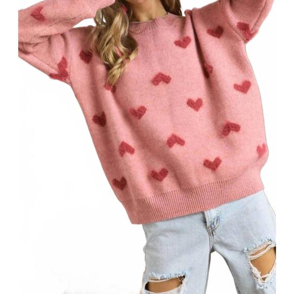 NEW ADORA lovely heart sweater in pink - Picture 2 of 4